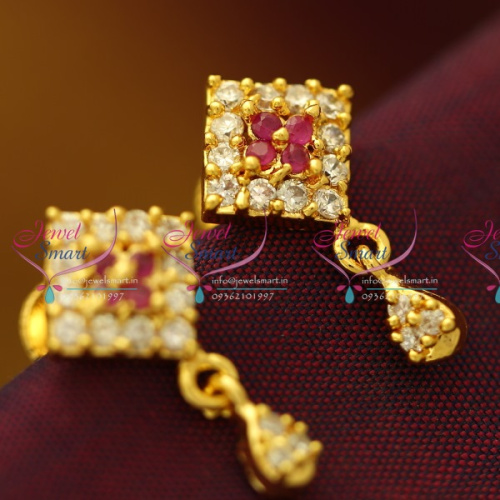 ES4270 South Indian Traditional Screwback Earrings Semi Precious Stones Buy Online 