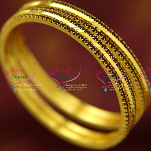 B4370M 2.6 Size 2 Pieces Party Wear Maroon Stones Gold Line Bangles Online