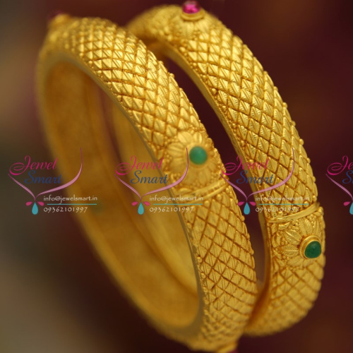 B4492M One Gram Plated Real Gold Design Look Kemp Bangles Buy Online