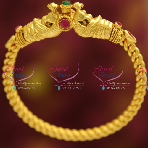 B4524 One Gram Temple Kemp Oval Kada Real Look Gold Design Collections Online
