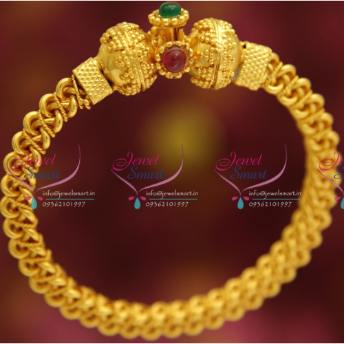 B4526 One Gram Temple Kemp Oval Kada Real Look Gold Design Collections Online