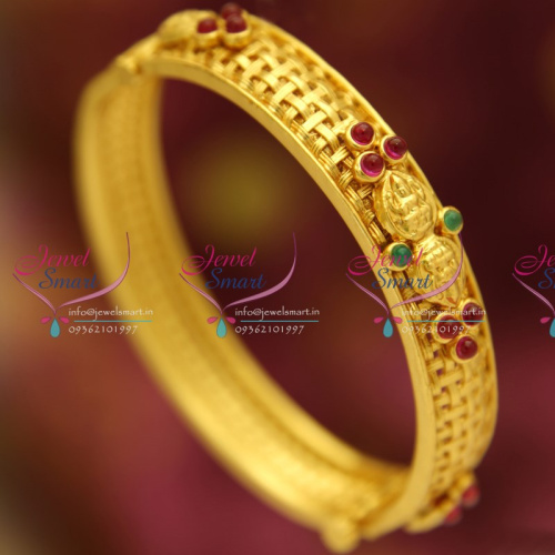 B4527 One Gram Temple Kemp Oval Kada Real Look Gold Design Collections Online