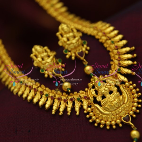 NL4661 One Gram Temple Necklace Kemp Traditional Indian Immitation Jewellery 