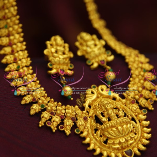 NL4665 South Indian Traditional Imitation Temple Laxmi Real Look Necklace Set