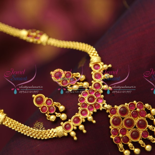 NL1794 South Indian Gold Plated Traditional Kemp Jewellery Haram Long Necklace Gold Imitation Jewellery