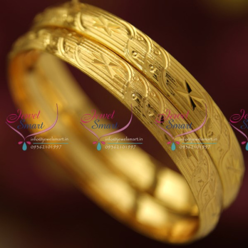 B3531M 2.6 Size Thick Metal Finish 2 Pieces Set Bangles Online Offer Price
