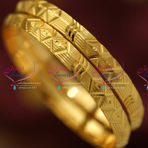 B4471B 2.8 Size Thick Metal Finish 2 Pieces Set Bangles Online Offer Price
