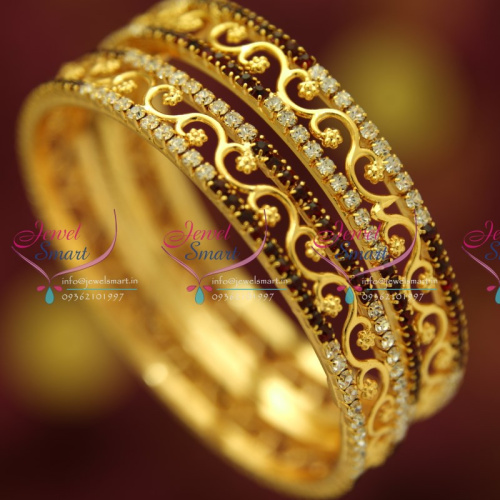 B4722S 2.4 Size White Maroon Stones Fancy Floral Design Traditional Bangles Buy Online