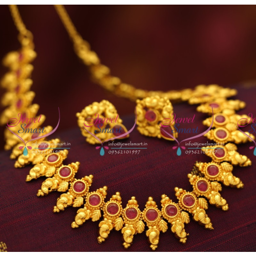 NL4868 South Indian Traditional Imitation Ruby Jewellery Necklace Online 