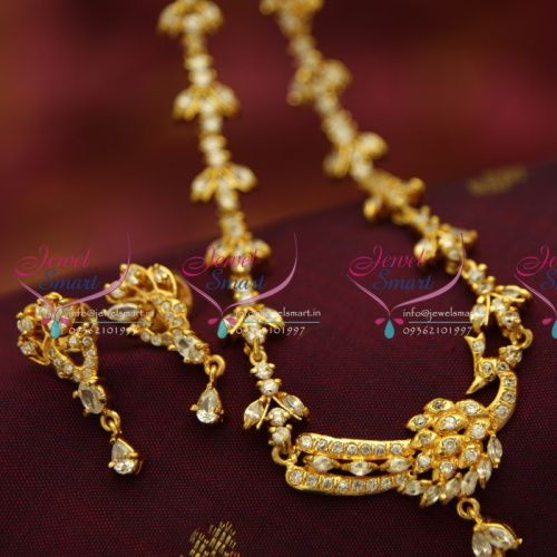 NL4958 AD White Necklace Traditional Indian Jaipur Design Jewellery Online