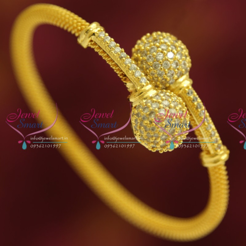 B4998 White Stones Gold Plated Jewellery Fancy Flexible Twist Open Kada Buy Online
