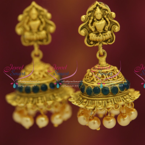 latest-south-indian-temple-antique-mat-finish-plating-jhumka-pearl-drops-buy-online