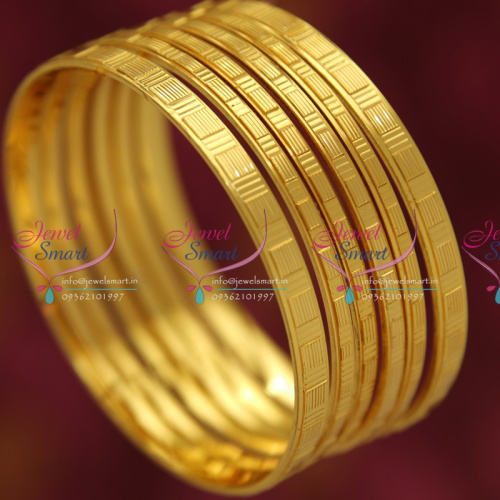 B5033S 2.4 Size 6Pcs Set Bangles One Gram Gold Design Immitation Jewellery 