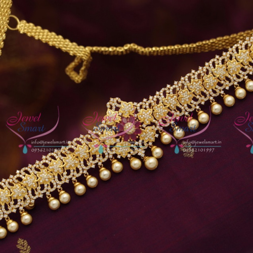 H5073 CZ Ruby Gold Design Latest Hip Chain Vaddanam Wedding Collections Online