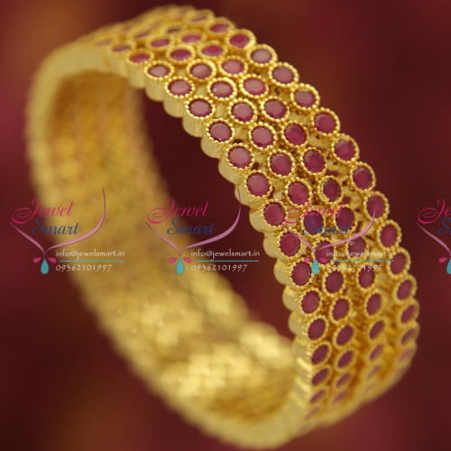 B5344 4Pcs Set Gold Plated Ruby Bangles Wedding Dulhan Jewellery Gold Plated Online