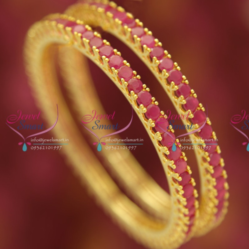 B5351 Gold Plated Ruby Bangles Wedding Dulhan Jewellery Gold Plated Online