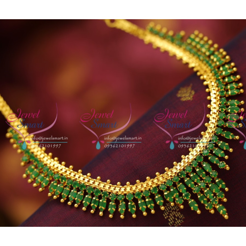 NL5456 Emerald Stones Gold Design Imitation Jewellery Necklace Set Buy Online