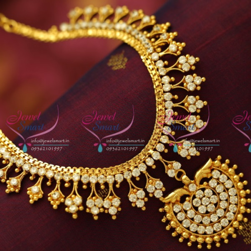 NL5457 American Diamond White Gold Design Attiga Imitation Jewellery Necklace Set Buy Online