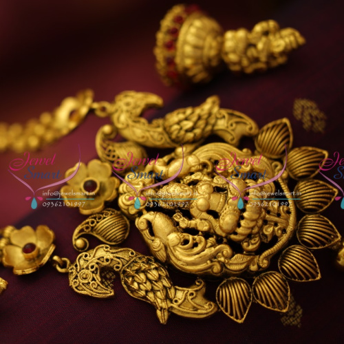 NL5504 Antique Nagas Temple Lakshmi Traditional Haram Nakshi Jewellery