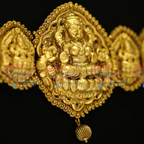 H5516 Antique Gold Plated Nagas Temple Nakshi Hip Chain Traditional Jewellery