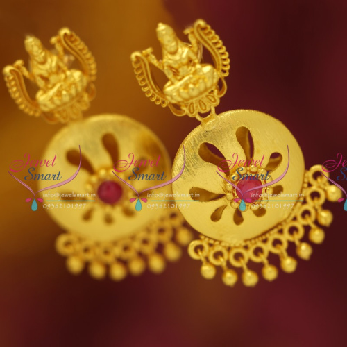 ER5517 Gold Plated Temple Jewellery Earrings Traditional Gold Design Kemp Online