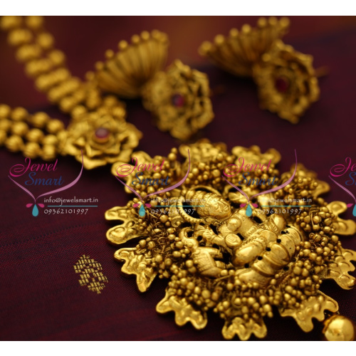 NL5562 Antique Nagas Temple Lakshmi Traditional Beads Haram Nakshi Jewellery