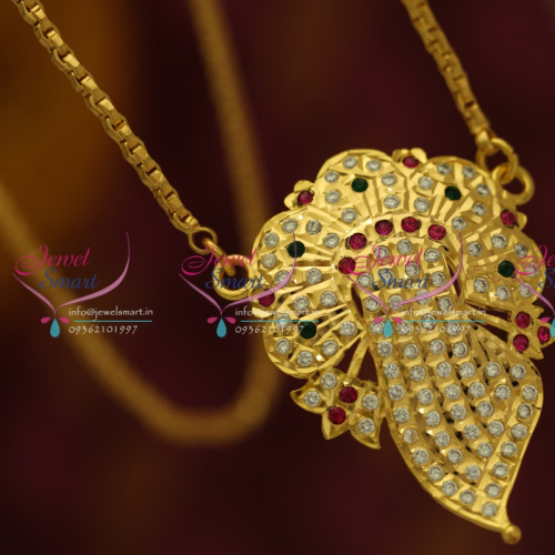 PC5569 Ribbon Dollar AD Pendant Gold Plated Traditional South Indian Jewellery