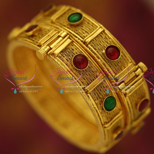 B5588M 2.6 Size Antique Gold Plated Open Type Kada Fancy Bangle Fashion Jewellery