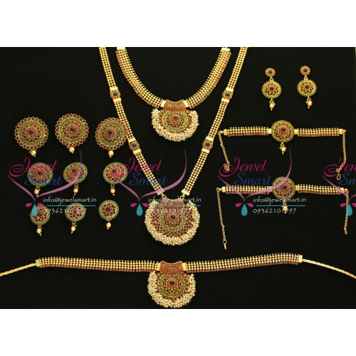 W5653 Bridal Indian Traditional Grand Wedding Jewellery Antique Gold Plated