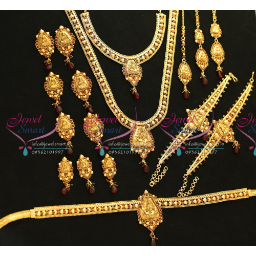 W5670 Temple  Bridal Indian Traditional Grand Wedding Jewellery Antique Gold Plated