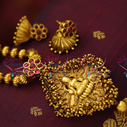 NL5689 Antique Nagas Temple Lakshmi Traditional Beads Nakshi Jewellery