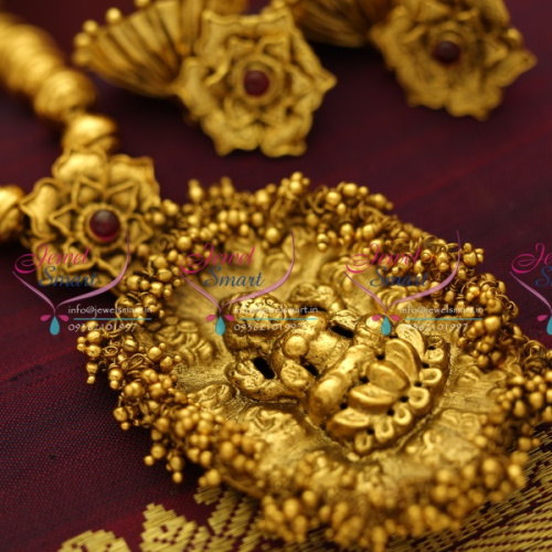 NL5690 Antique Nagas Temple Lakshmi Traditional Beads Nakshi Jewellery