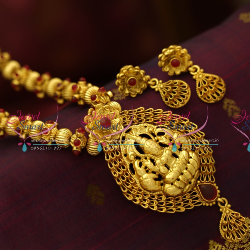 NL5744 Antique Nagas Temple Lakshmi Traditional Beads Nakshi Jewellery