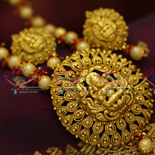 NL5746 Antique Nagas Gundla mala Temple Lakshmi Traditional Beads Nakshi Jewellery