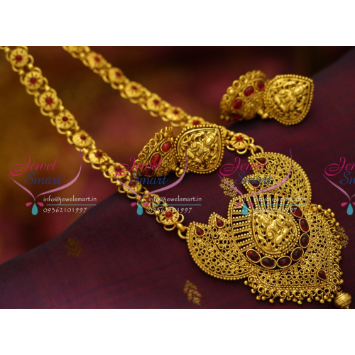 NL5825 Antique Nagas Haram Temple Lakshmi Traditional Floral Nakshi Jewellery