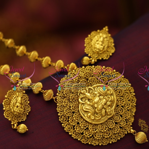 Antique Nagas Gundla Mala Temple Lakshmi Haram Beads Nakshi Jewellery