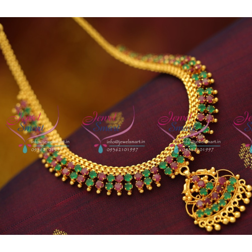 NL5941 Ruby Emerald Attiga Fancy Design Imitation Jewellery Necklace Set Buy Online