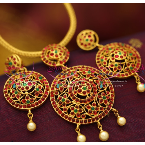 PS6015 Kemp Stones Big Pendant South Indian Attigai Jewellery Buy Online