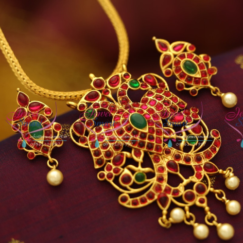 PS6016 Kemp Stones Peacock Pendant South Indian Attigai Jewellery Buy Online