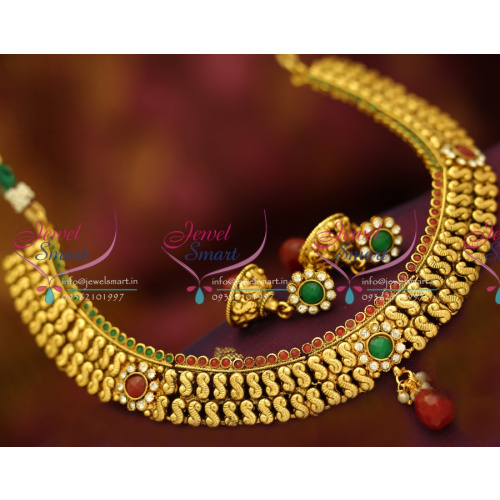 NL1083 Antique Plated Fancy Design Handmade Fashion Jewelry Set Jhumka Online