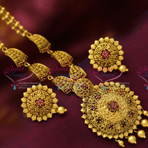 NL6150 Antique Gold Plated Beaded Haram Latest Handmade Jewellery Collections