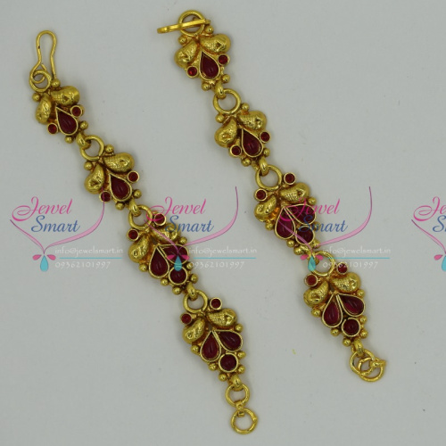 EC6191 Kemp Jewellery Matching Ear Chains Mattal South Indian Traditional Online