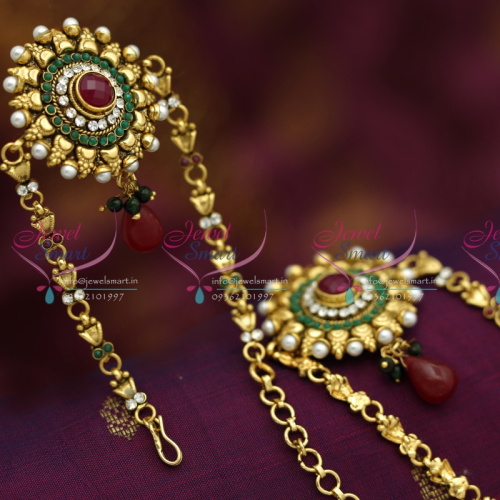V6197 Antique Gold Plated Handmade Low Price Vanki Baju Band Artificial Jewellery Online