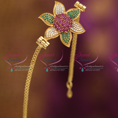 B6335 Ruby Emerald Floral Gold Design High Quality Bracelet Buy Online Fashion Jewelry