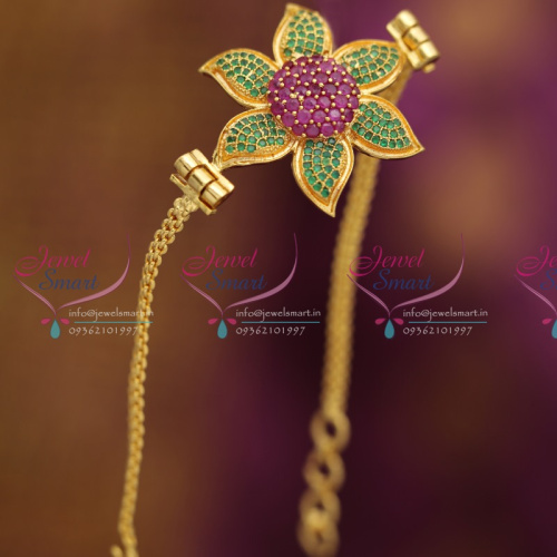 B6336 Ruby Emerald Floral Gold Design High Quality Bracelet Buy Online Fashion Jewelry