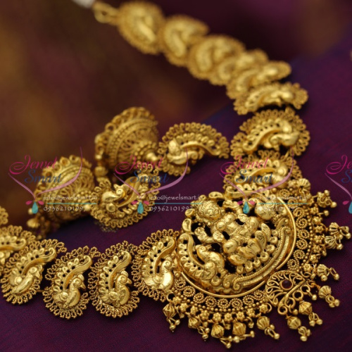NL6436 Lakshmi God Design Antique Nakshi Nagas South Traditional Temple Jewellery Online
