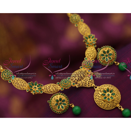 N4116 Gold Design Imitation Jewellery Brass Handmade Intricate Work Necklace