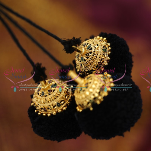 JK6523 Hair Jadai Kunjalam Meena Kuppulu Round Silk Yarn Jewellery Online