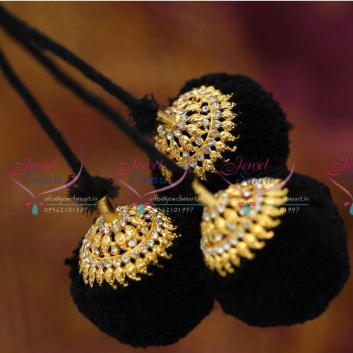 JK6524 Hair Jadai Kunjalam Stone Kuppulu Round Silk Yarn Jewellery Online