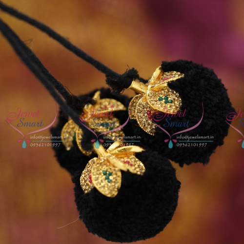 JK6525 Hair Jadai Kunjalam Stone Kuppulu Round Silk Yarn Jewellery Online